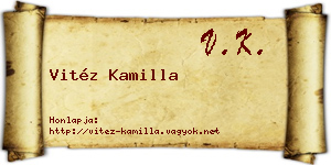 Vitéz Kamilla névjegykártya
